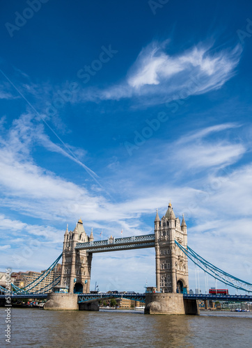 London Tower bridge and Thames river in spring, UK