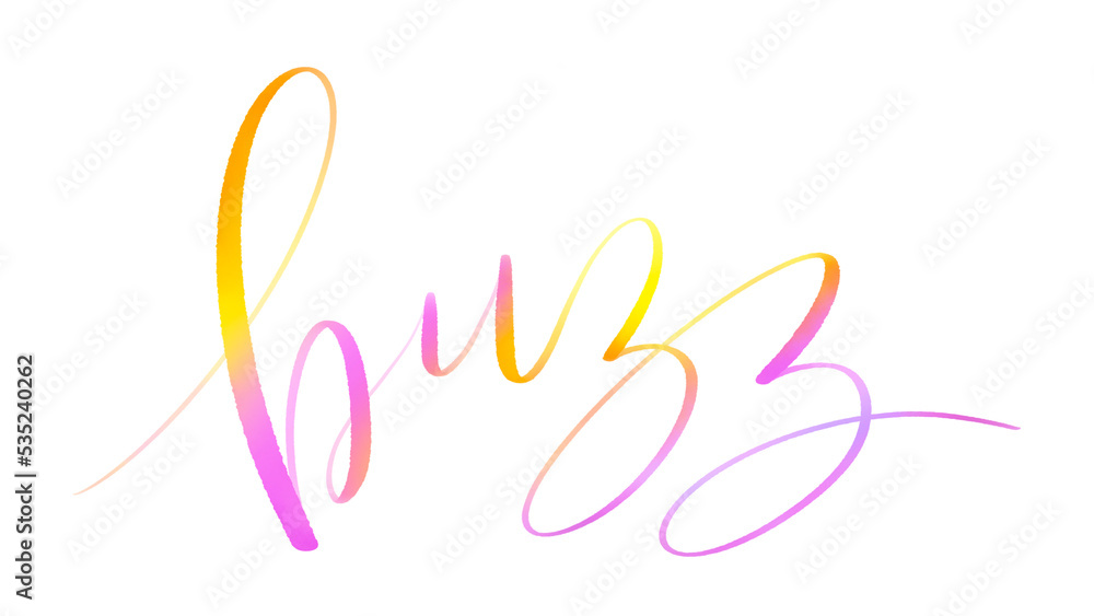 BUZZ colorful brush lettering on transparent background BUZZ colorful brush lettering on transparent background