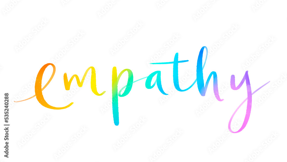 EMPATHY colorful brush lettering on transparent background