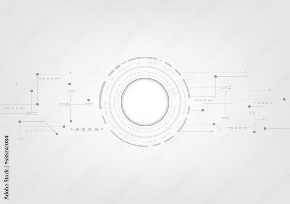 Abstract Technology Background Circle Geometric Decor science and technology white background eps10