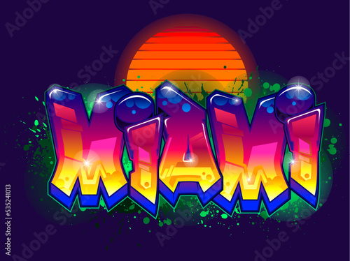 Graffiti Styled Urban Street Art Tagging Design - Miami