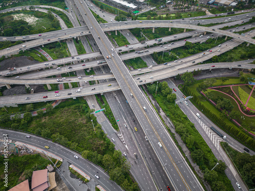 Interchange city transport junction road with car movement