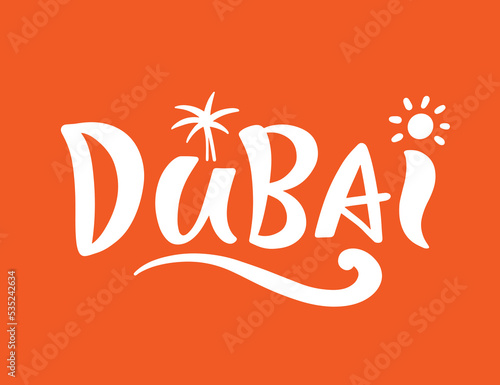 Dubai City vector lettering banner
