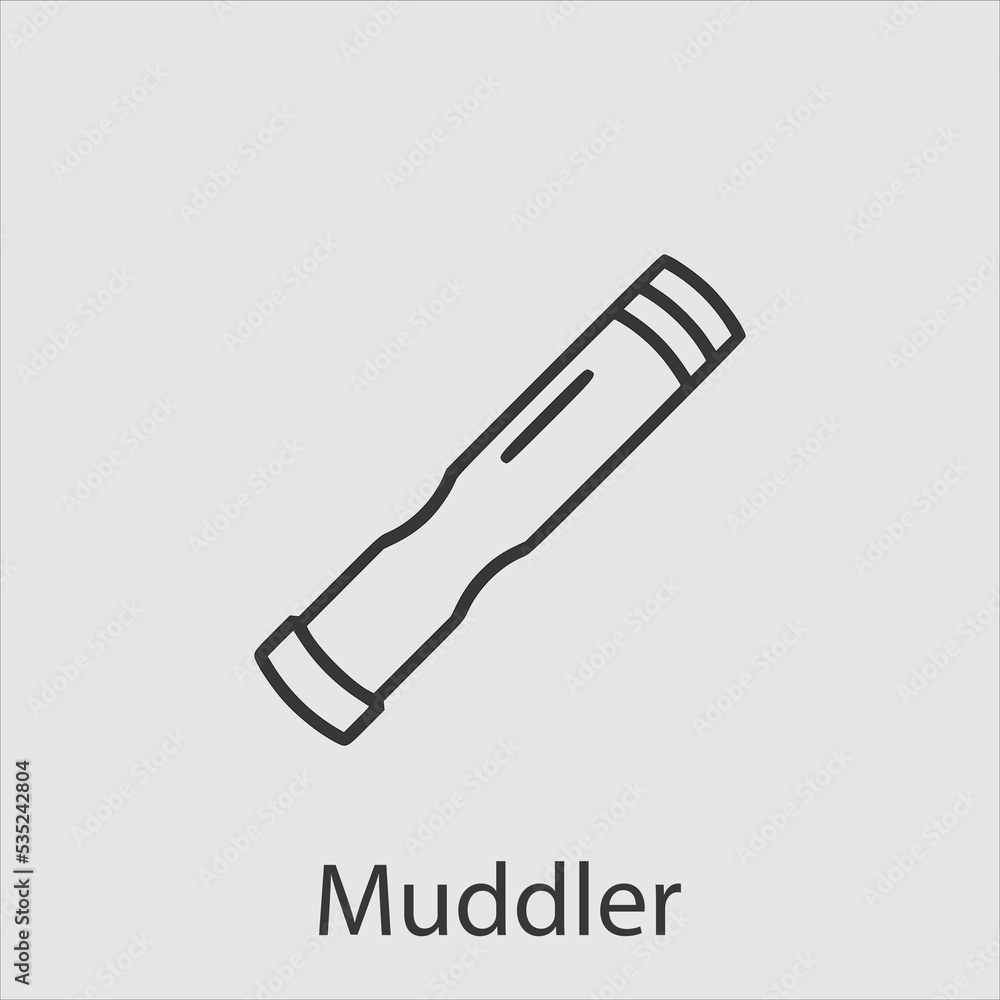 muddler icon vector icon.Editable stroke.linear style sign for use web design and mobile apps,logo.Symbol illustration.Pixel vector graphics - Vector muddler icon vector icon.Editable stroke.linear style sign for use web design and mobile apps,logo.Symbol illustration.Pixel vector graphics - Vector