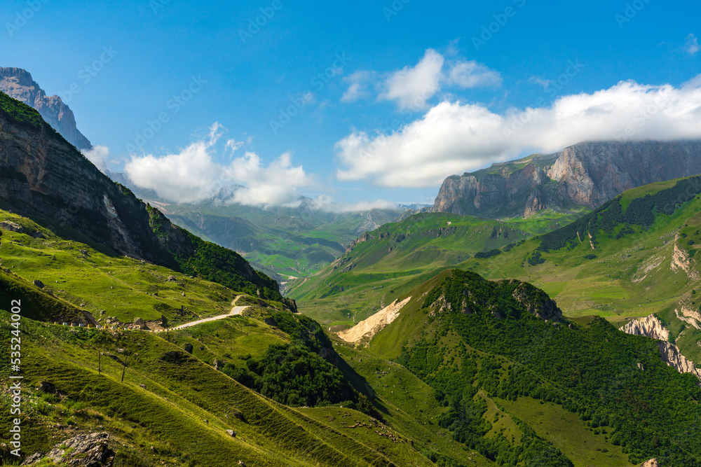 Green Caucasus Mountains in northern Azerbaijan