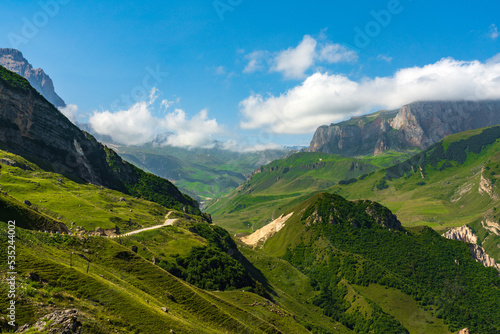 Green Caucasus Mountains in northern Azerbaijan