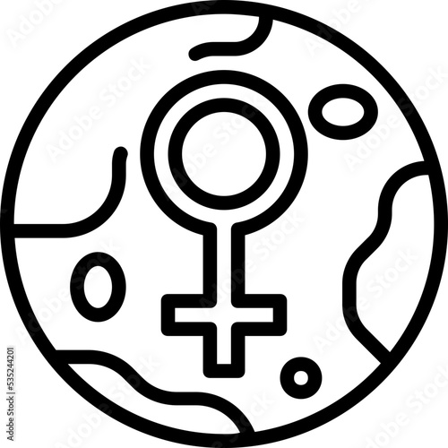 Female symbol and world icon