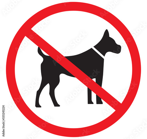 No dogs sign. Dogs not allowed sign.