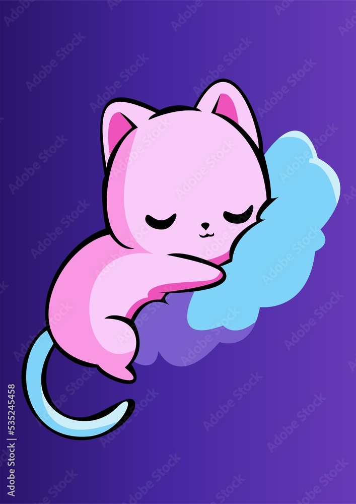 the cat sleeping on the cloud is so cute and adorable the cat sleeping on the cloud is so cute and adorable
