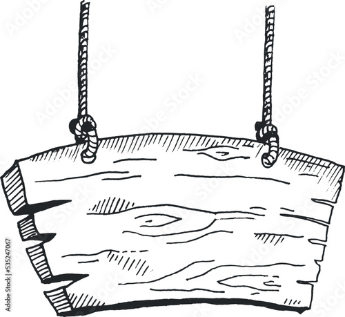 Realistic drawing of a wooden sign for a tavern or pointer.