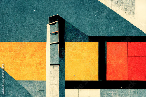Colorful patterns in Bauhaus art style photo