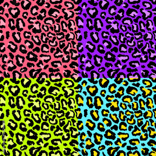 Leopard imitation colorful seamless pattern. Vector illustration