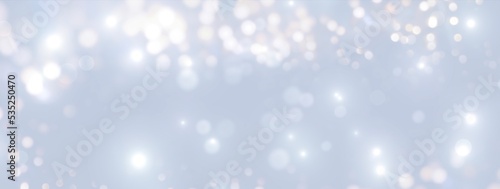 Christmas background banner with magic bokeh lights - festive holiday celebration xmas and new year banner, header with copy space 
