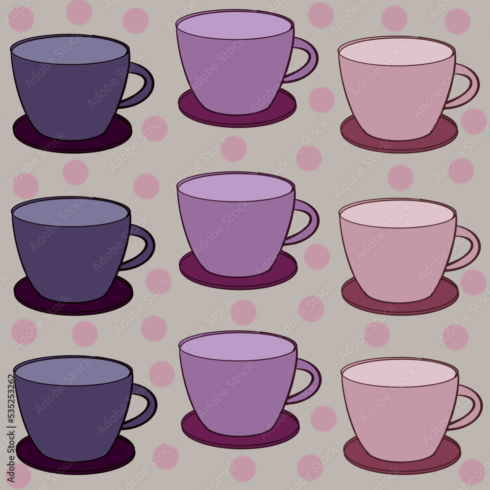 seamless pattern with pink cups seamless pattern with pink cups
