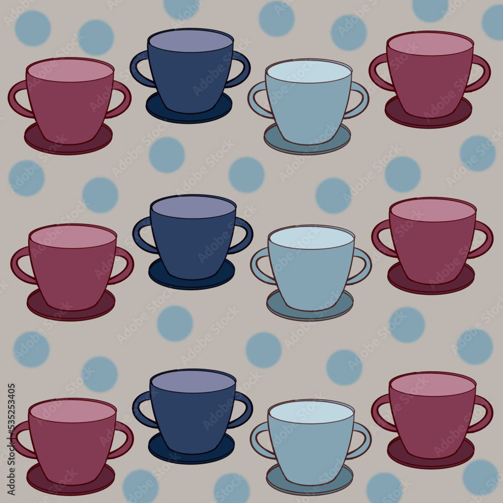 seamless pattern with cups seamless pattern with cups