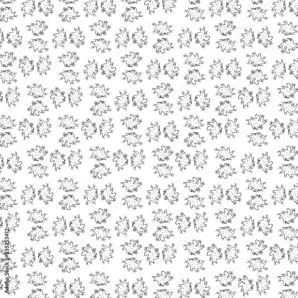 Bacterias couple drawing motif pattern Bacterias couple drawing motif pattern