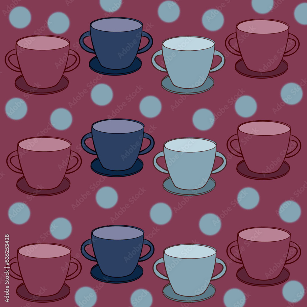 seamless pattern with cups