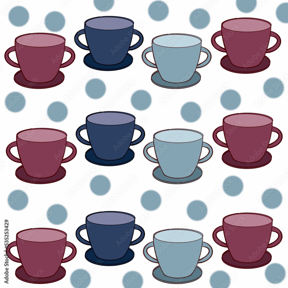 pattern with cups pattern with cups