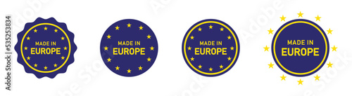 Made in europe icon. Made in EU icon, vector illustration photo