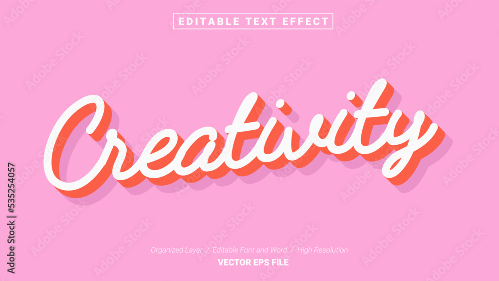 Editable Creativity Font Design. Alphabet Typography Template Text Effect. Lettering Vector Illustration for Product Brand and Business Logo.
Editable Creativity Font Design. Alphabet Typography Template Text Effect. Lettering Vector Illustration for Product Brand and Business Logo.