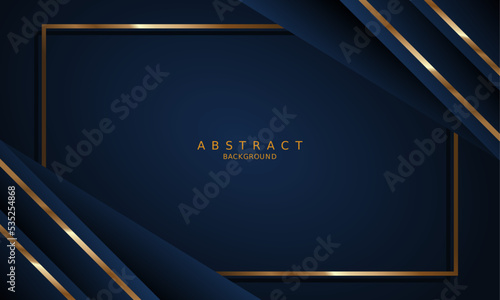 dark blue luxury premium background and gold line.