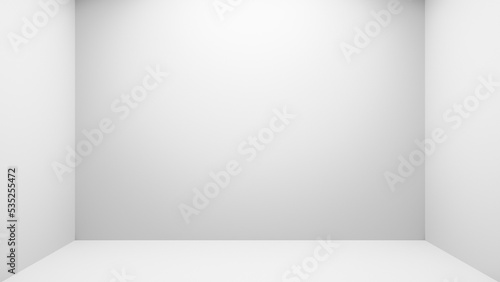 Wallpaper Mural 3D illustration of an empty studio interior room with blank white walls Torontodigital.ca