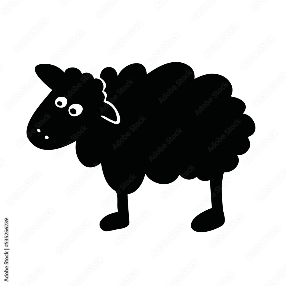 Obraz premium silhouette animal cartoon sheep vector illustration
