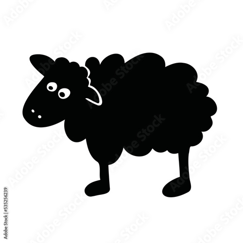silhouette animal cartoon sheep vector illustration
