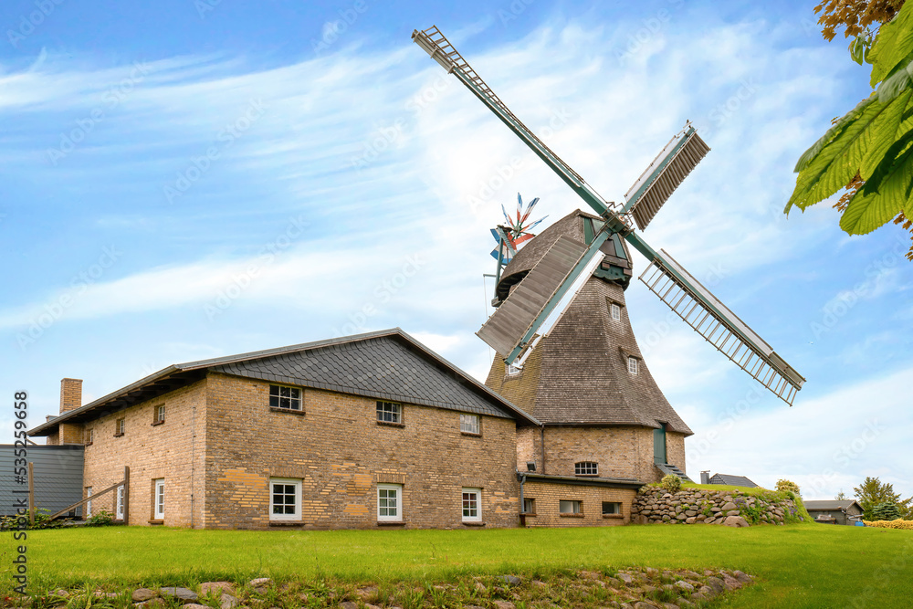 Historische Windmühle Auguste in Gross Wittensee in Schleswig-Holstein