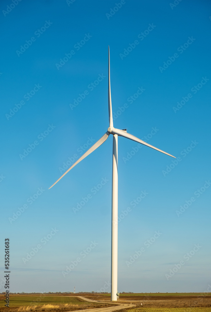 windmills in the field during the day, environmentally friendly and safe production of electricity