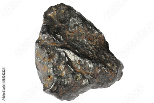 fragment of the Sikhote-Alin meteorite isolated on white background