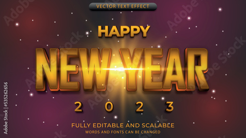new year text effect editable eps file