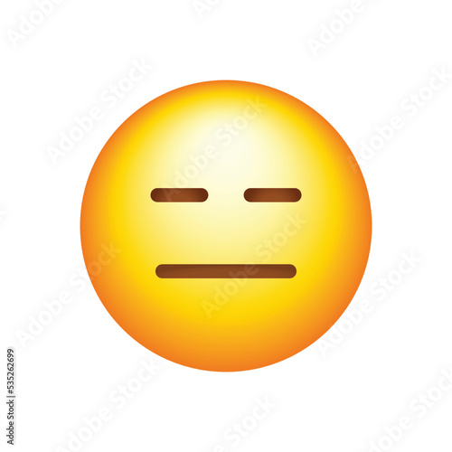 Expressionless face emoji. Straight face emoticon symbol modern  simple  vector  icon for website design  mobile app  ui. Vector Illustration