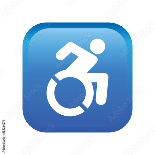 Wheelchair emoji icon. Disability symbol modern, simple, vector, icon for website design, mobile app, ui. Vector Illustration