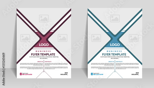 Creative business abstract flyer brochure design trend for professional corporate style. Can be adapt to social media posts, annual report, magazine, poster, presentation, portfolio, Banner, Website.