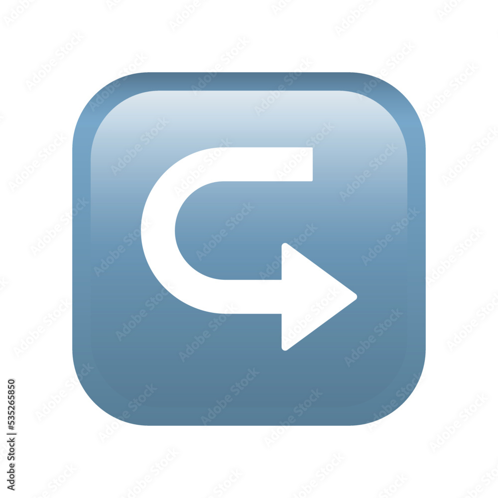 Left arrow curving right button emoji icon. Multimedia symbol modern, simple, vector, icon for website design, mobile app, ui. Vector Illustration Left arrow curving right button emoji icon. Multimedia symbol modern, simple, vector, icon for website design, mobile app, ui. Vector Illustration