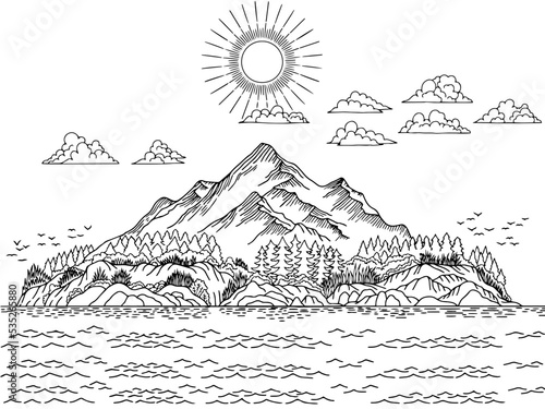 design illustration mountain nature landscape