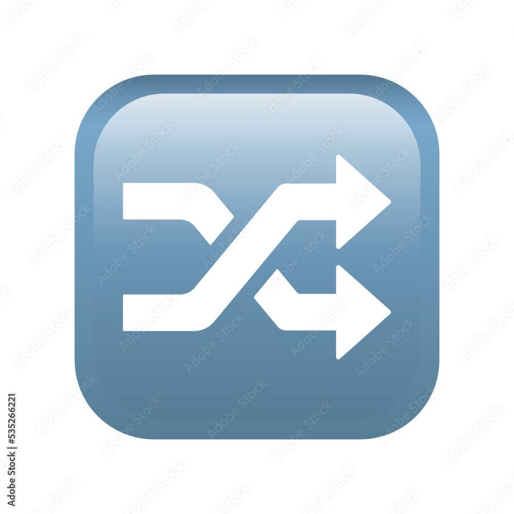 Shuffle button emoji icon. Multimedia symbol modern, simple, vector, icon for website design, mobile app, ui. Vector Illustration Shuffle button emoji icon. Multimedia symbol modern, simple, vector, icon for website design, mobile app, ui. Vector Illustration