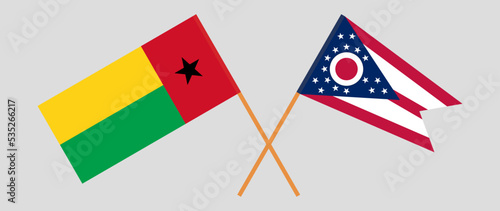 Crossed flags of Guinea-Bissau and the State of Ohio. Official colors. Correct proportion Free Download Crossed flags of Guinea-Bissau and the State of Ohio. Official colors. Correct proportion - GFXLoad
