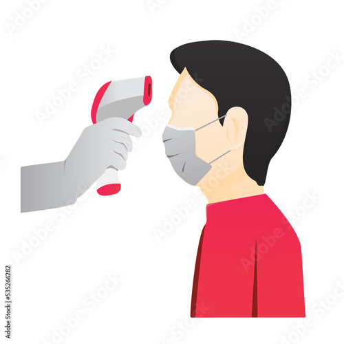 Body temperature check use gun scanner digital thermometer or contactless infrared thermometer