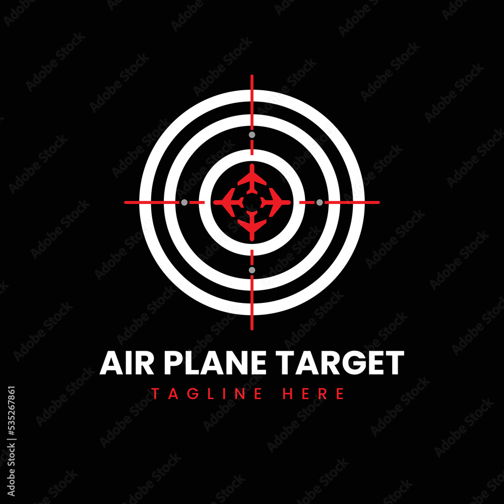 shooting target with plane icon creative template logo shooting target with plane icon creative template logo