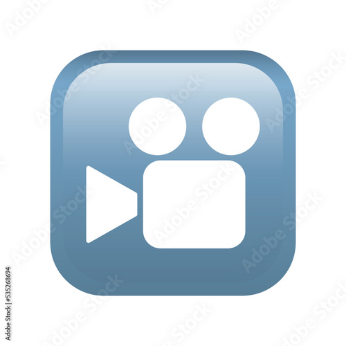 Cinema button emoji icon. Multimedia symbol modern, simple, vector, icon for website design, mobile app, ui. Vector Illustration