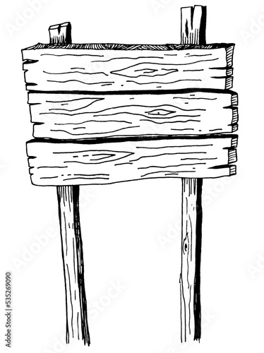 A wooden board for information, direction or menu in the form of boards.