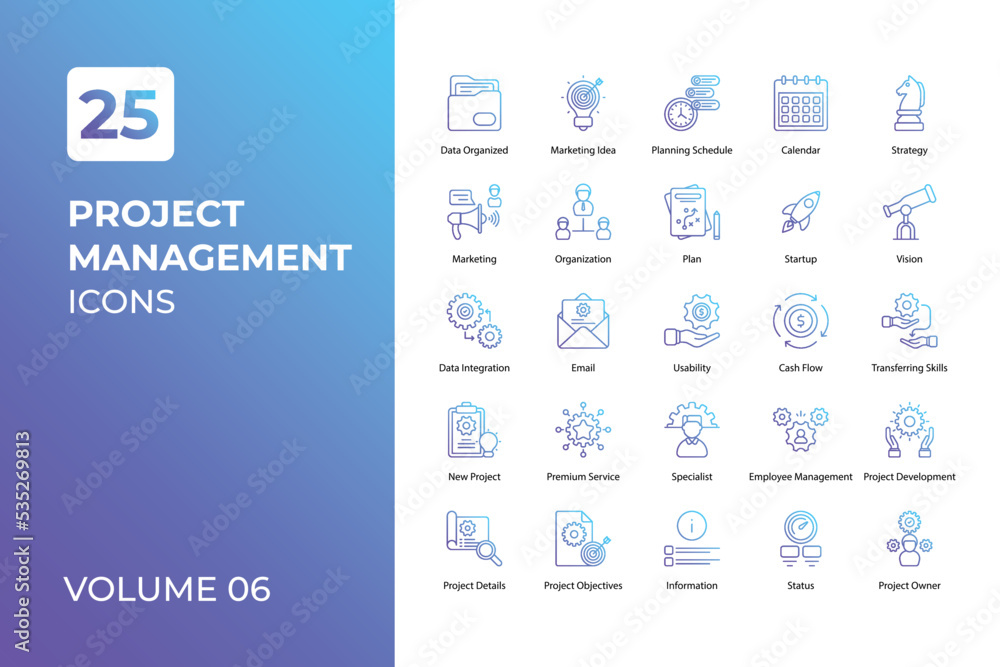 Project Management icons collection. Project Management icons collection.