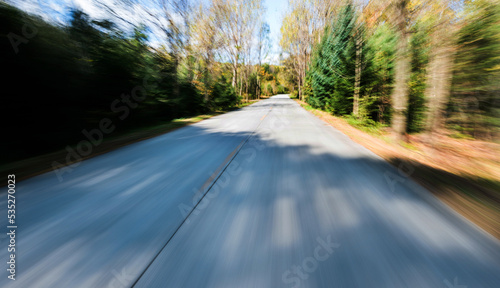 Empty road in motion blur