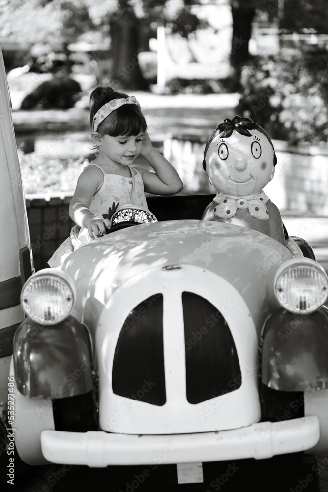 Fototapeta premium child playing in the playground in varna bapha bulgaria, model shooting in autumn, model child shooting, varna city center 