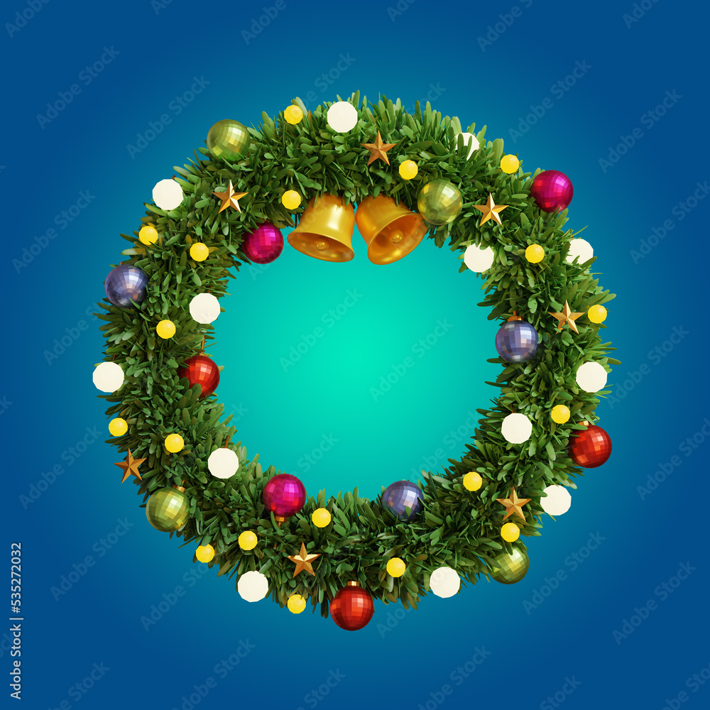 Christmas wreath isolated. 3D rendering Christmas wreath isolated. 3D rendering