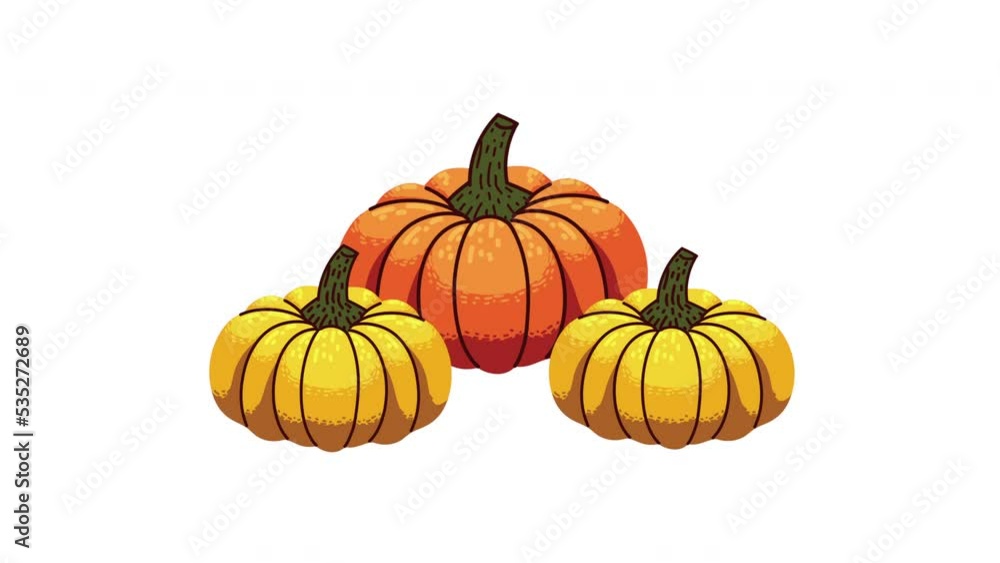 pumpkins vegetables autumn season animation pumpkins vegetables autumn season animation