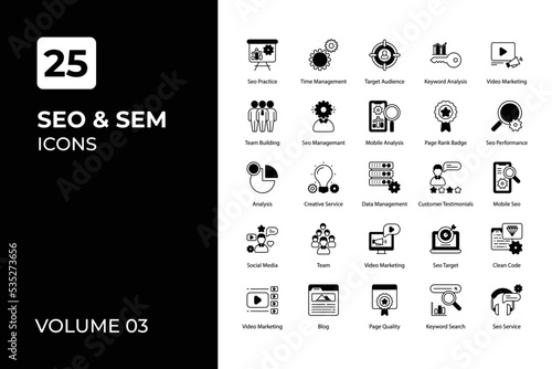 Seo and Sem icons collection.