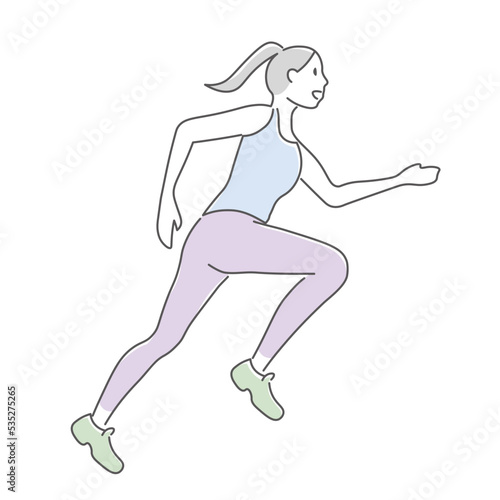 運動をする女性のイラスト